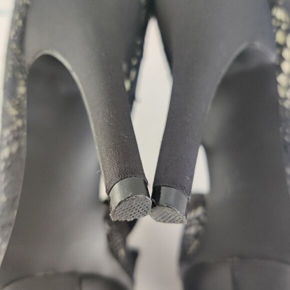 Steve madden Vale Sz 6 Giant Bow Black Lace D'Orsay Platform Stiletto Peep Heels - Picture 10 of 14
